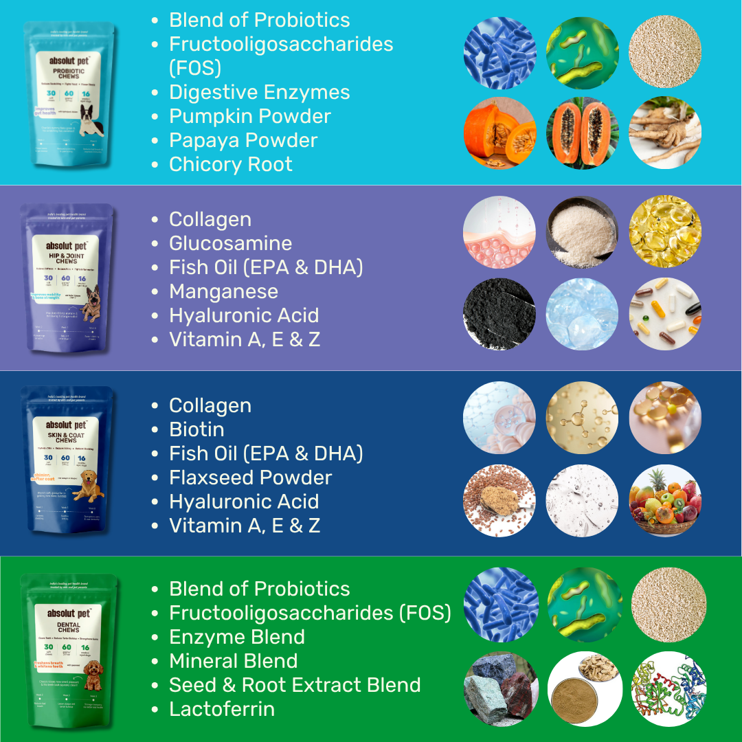 Probiotic, Hip & Joint, Skin & Coat & Dental Combo