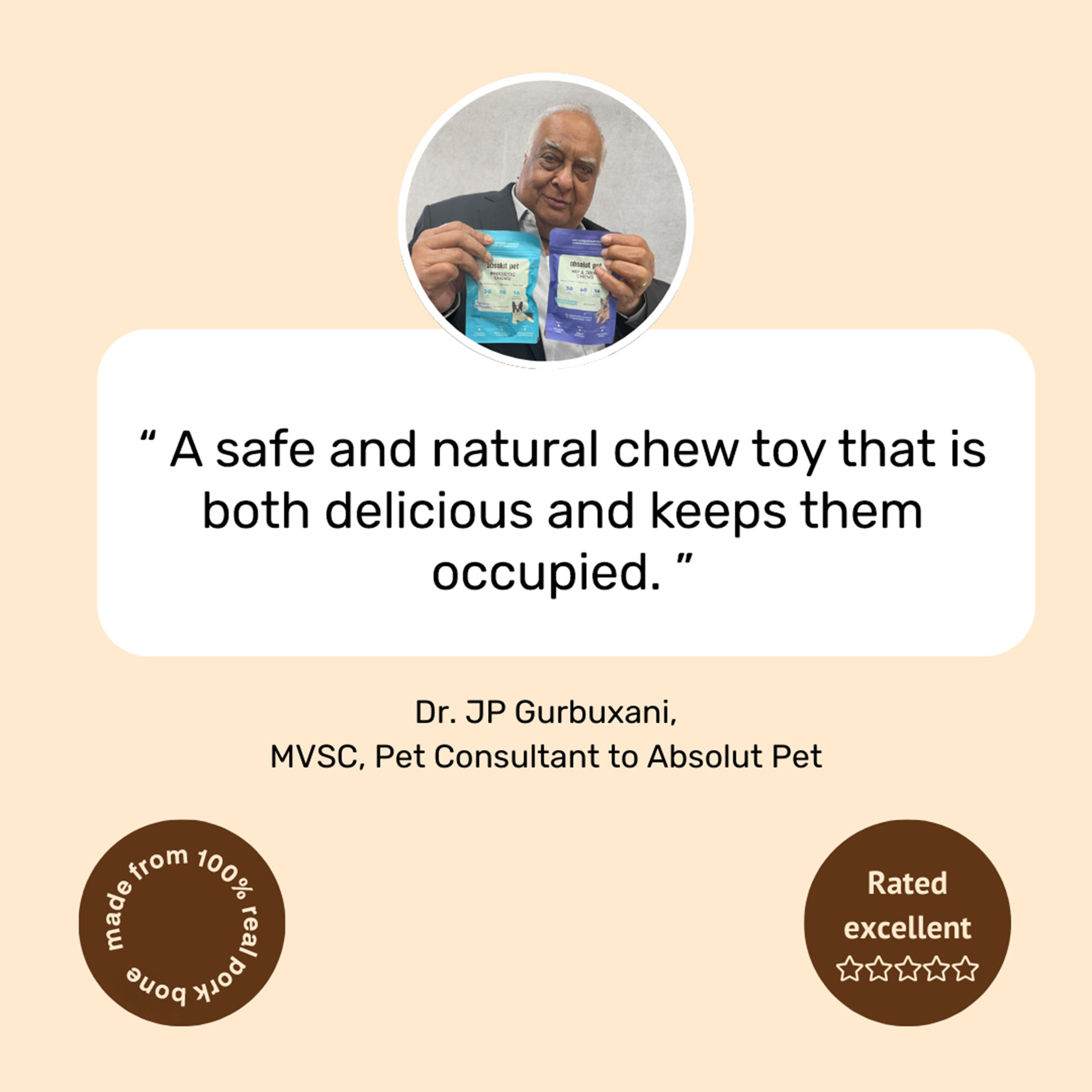 Pork Bone - Natural Chew Toy
